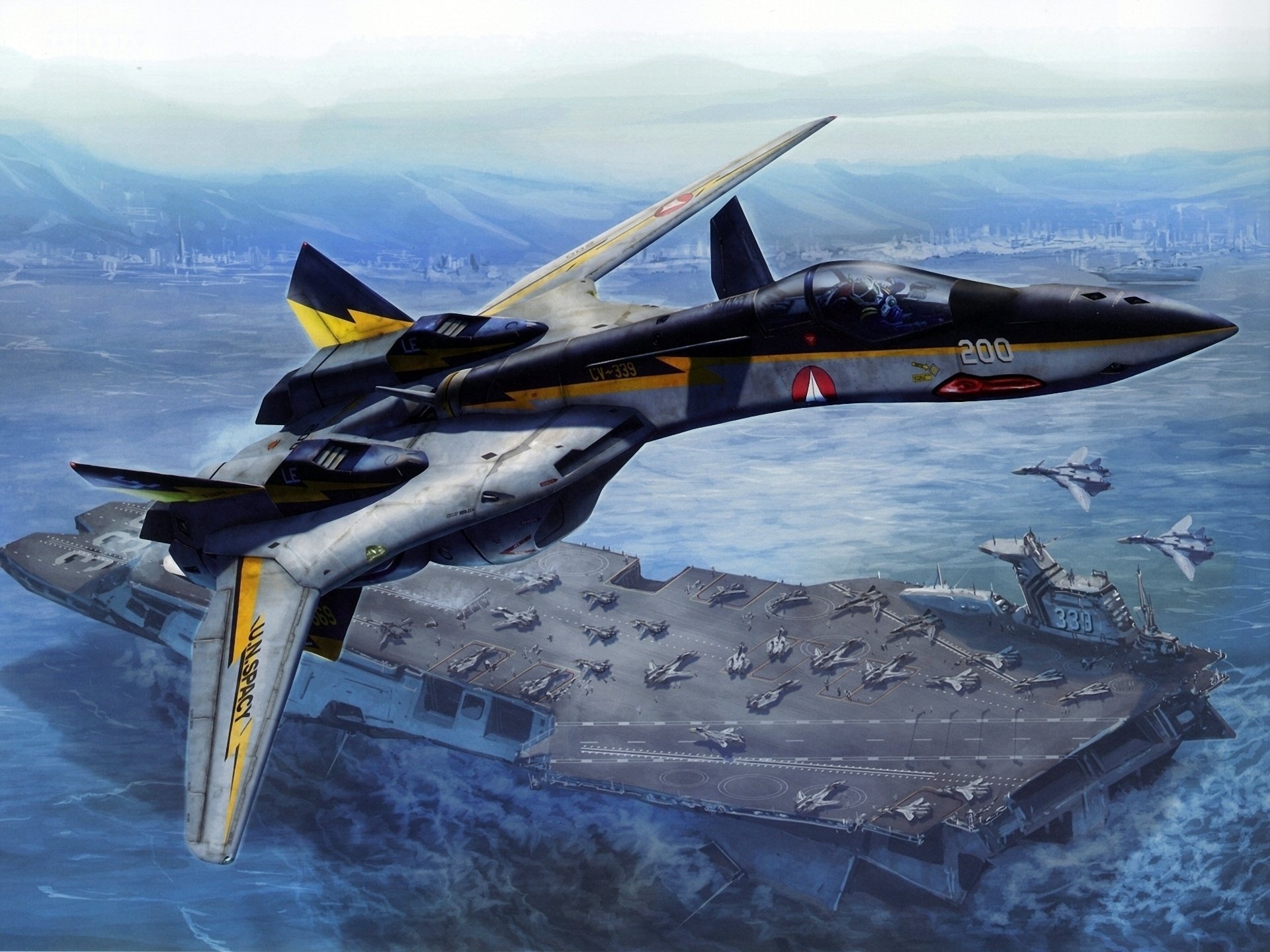 macross navire combattant porte-avions avion mer