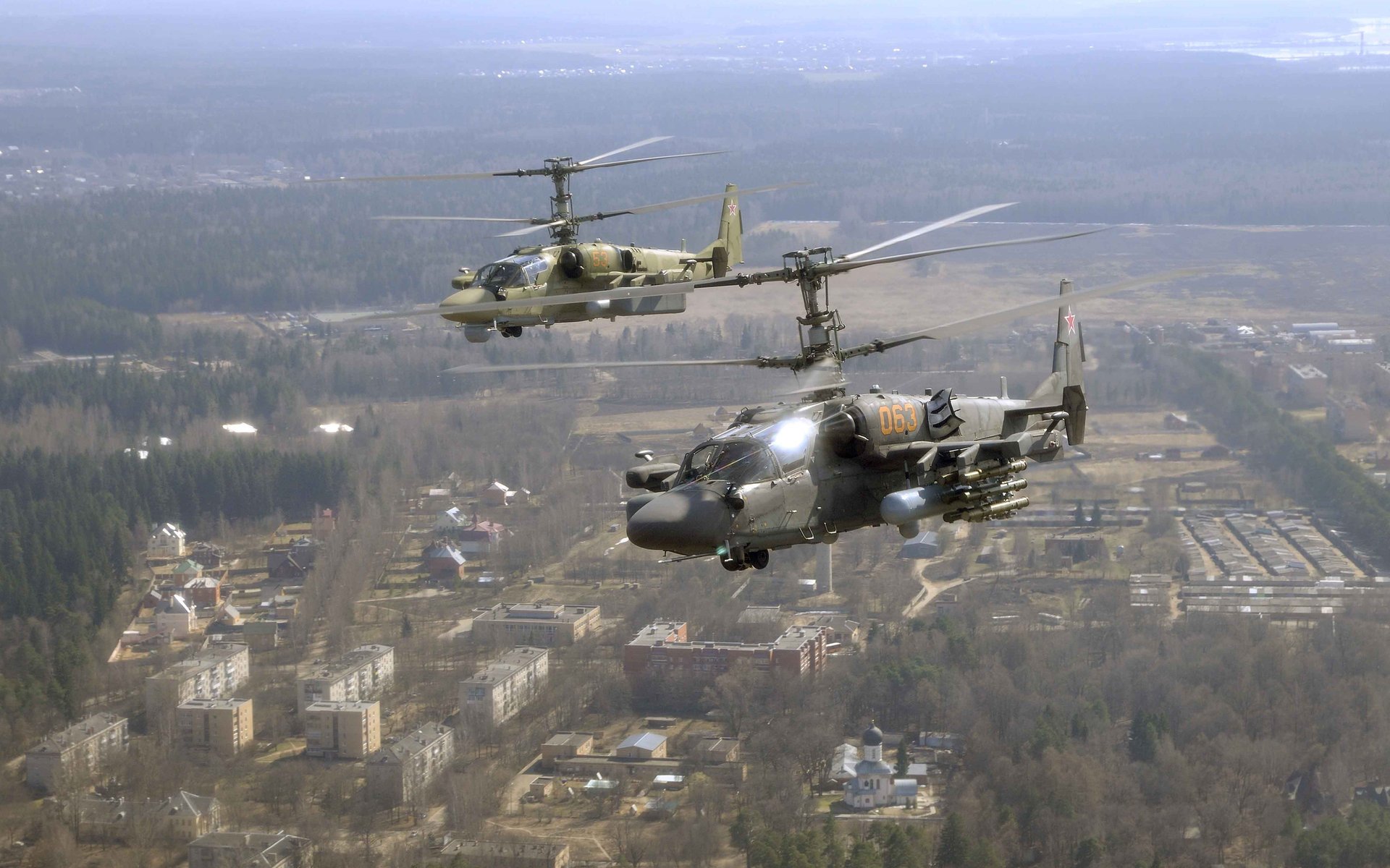 lot ka-52 siły powietrzne helikopter miasto