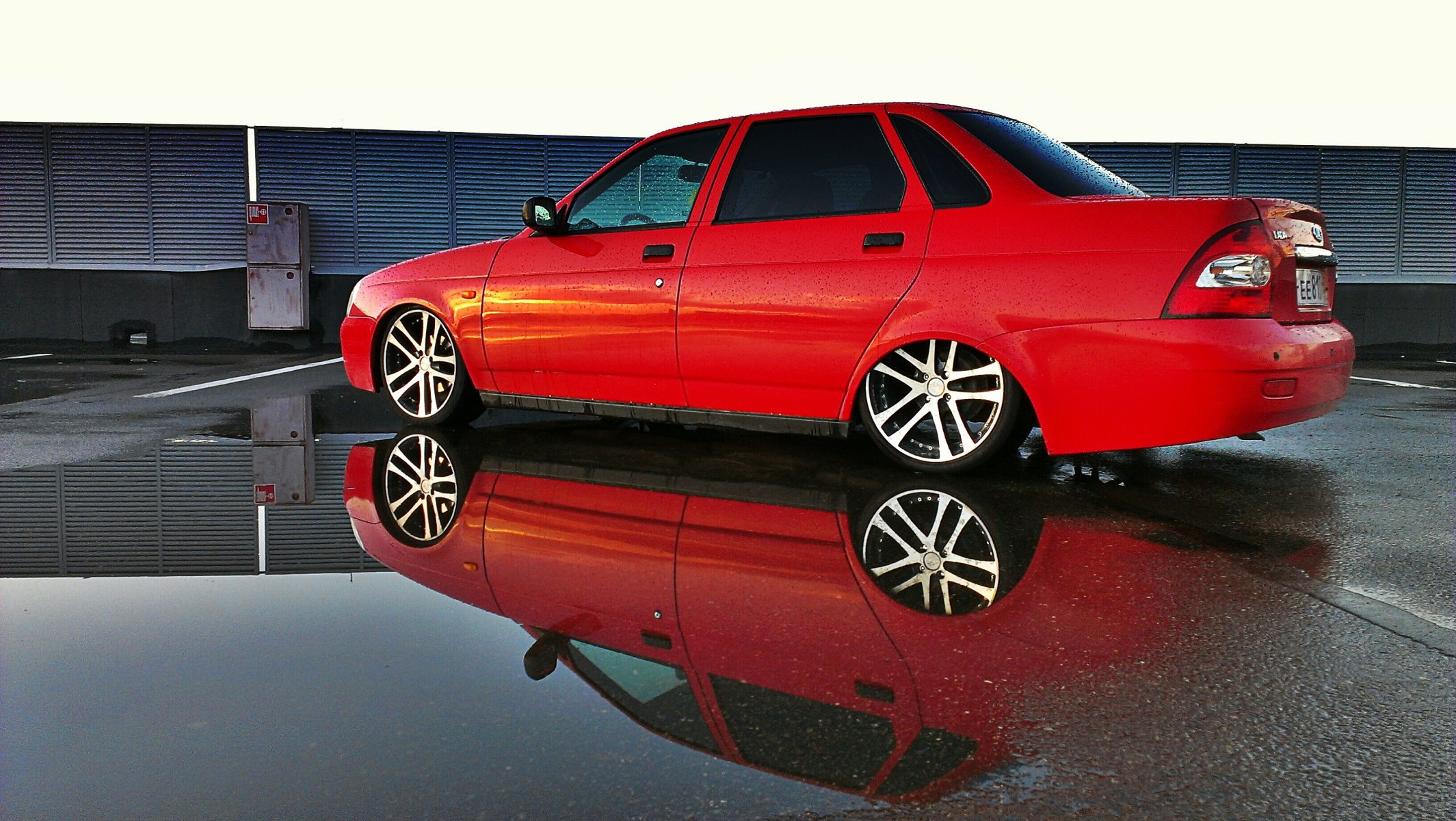 vaz bpan lada car machine auto priora a pool reflection