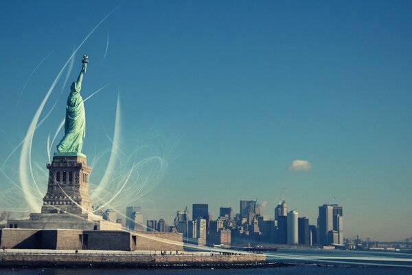 Statue of Liberty in New York in clear weather