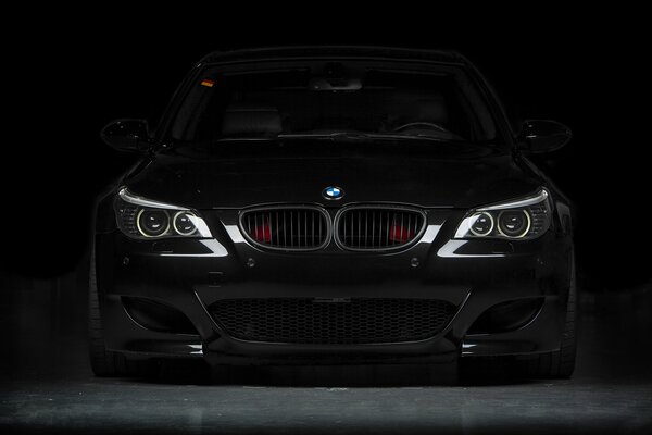Black BMW E60 Front view