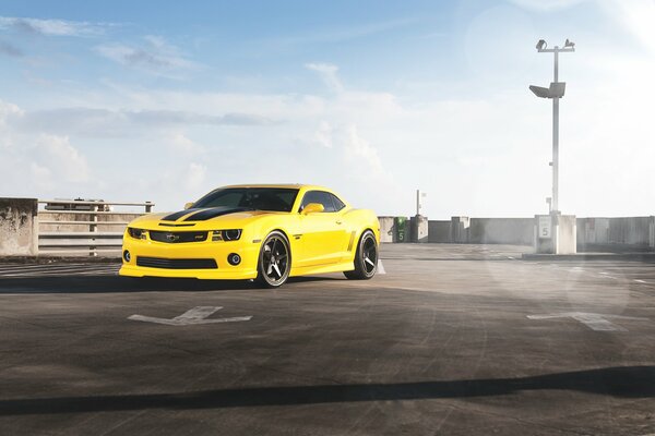 Yellow tinted chevrolet camaro rs