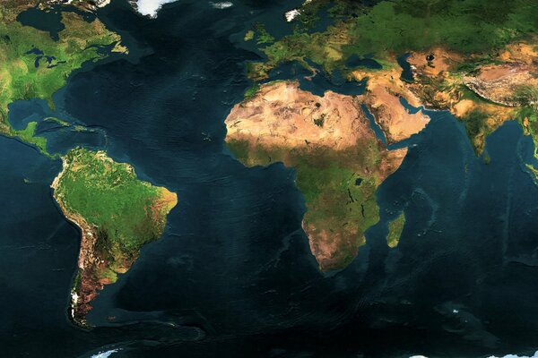 Geographische Karte, auf der die Kontinente abgebildet sind