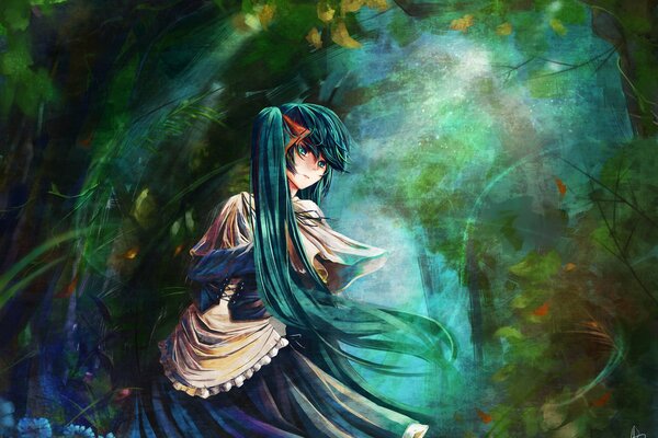 Hatsune miku green forest