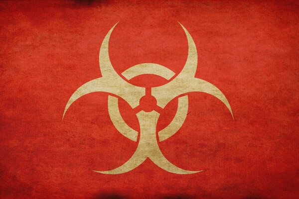 Danger sign on a red background