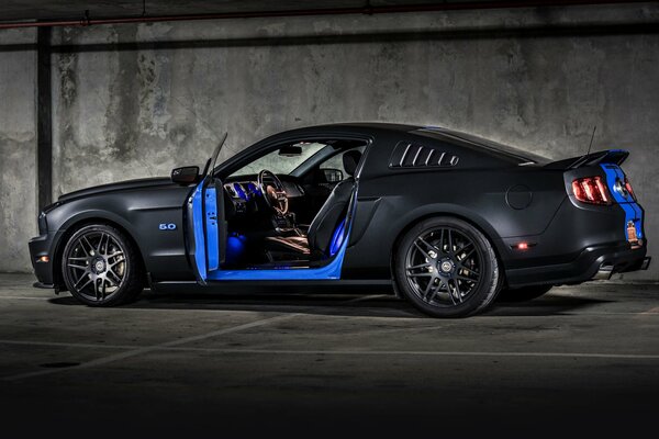 Sports Ford Mustang in profile