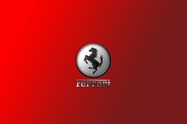 Ferrari-Logo auf rotem Hintergrund