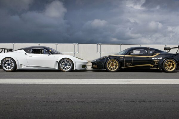 Two Eurocars in white and black