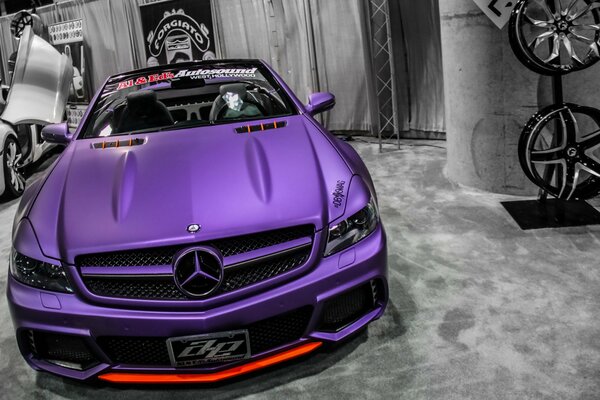 A gorgeous purple Mercedes after tuning