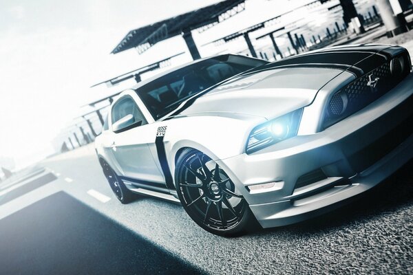 Charged White Fopd Mustang Gran Turismo