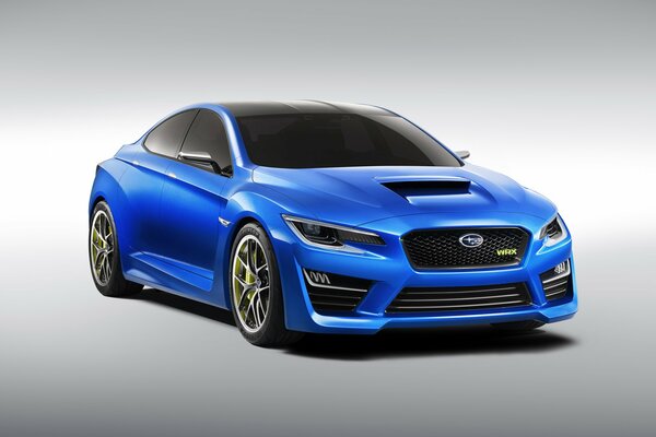 The concept of the black and blue Subaru WRX