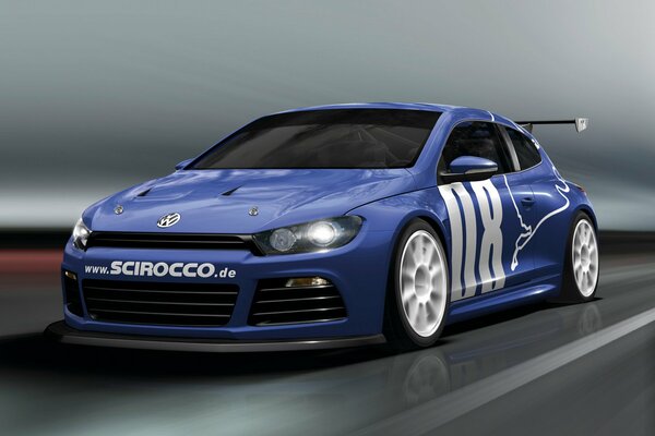 Une voiture volkswagen scirocco en mouvement