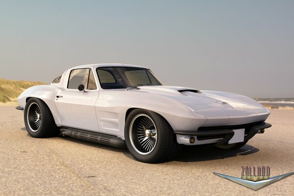 Shivrola Corvette Coupe 66 biały
