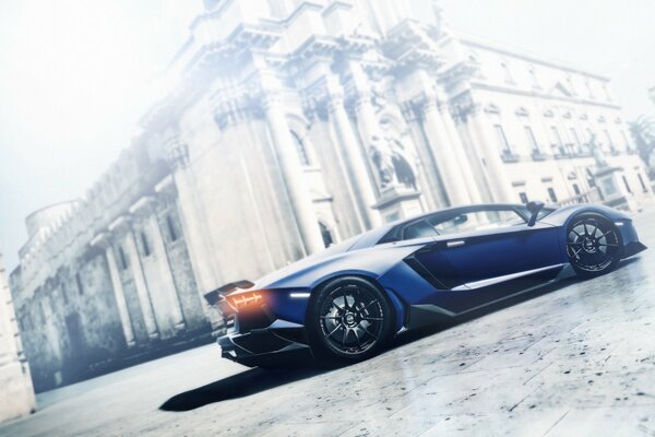 Voiture Lamborghini bleu