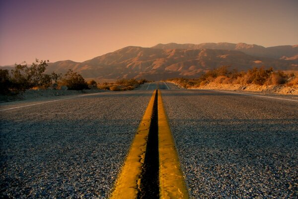 Highway with mountain view