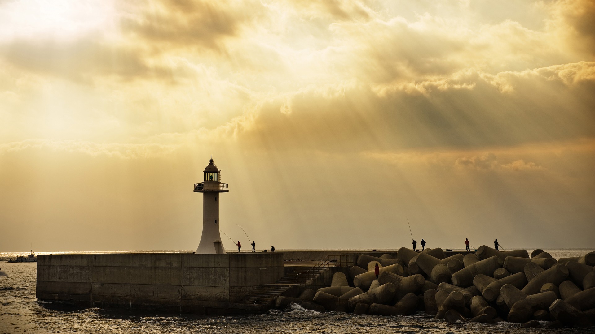 mer pêche pêche rayons du soleil