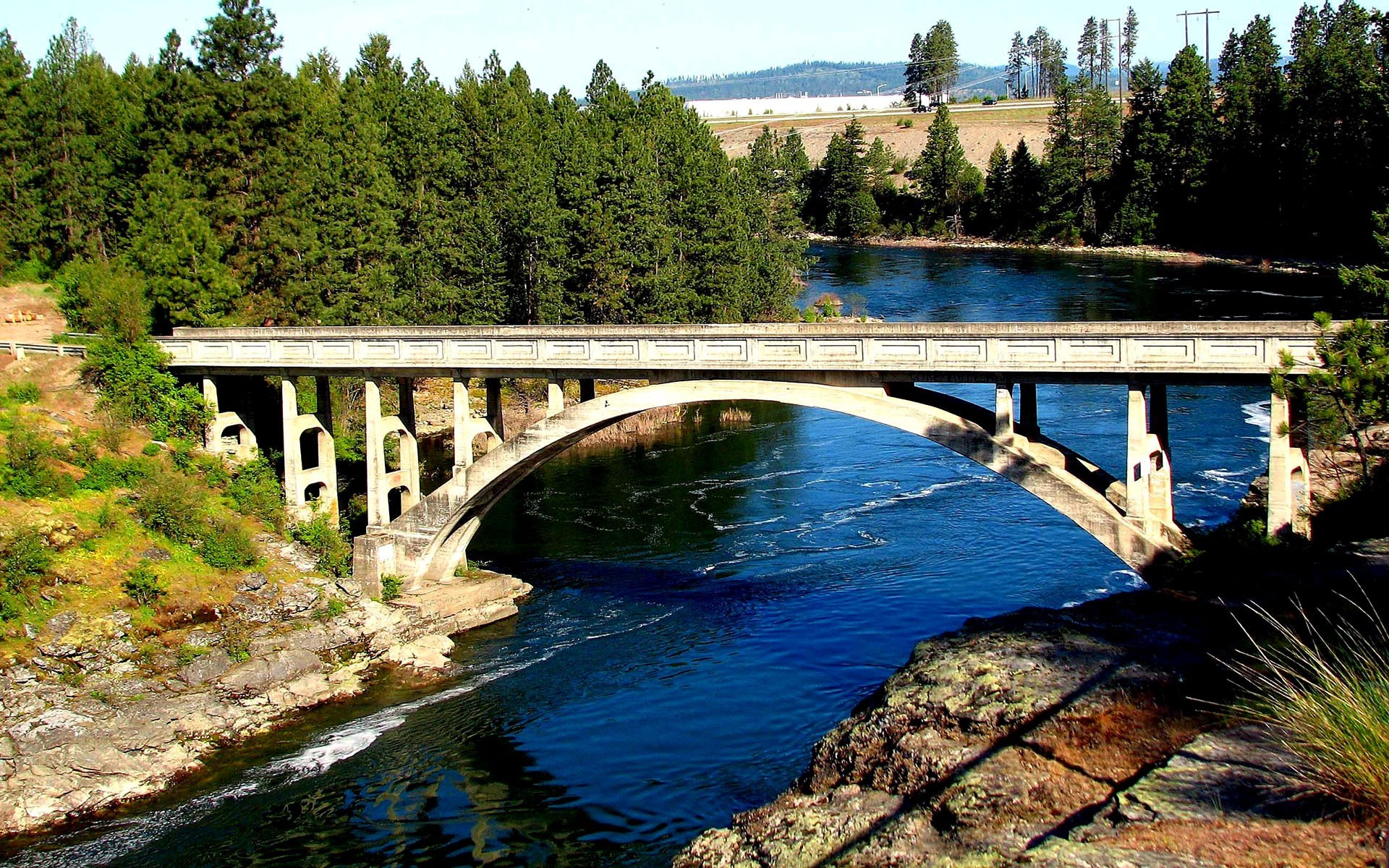 river bridge through it