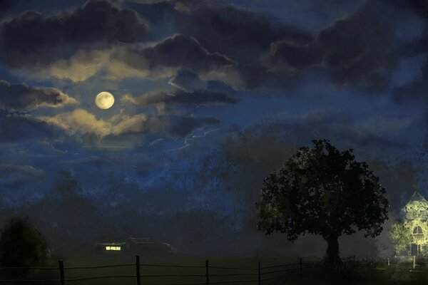 Noche oscura y Luna llena