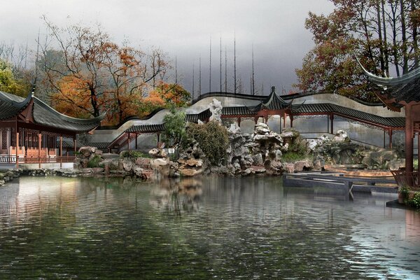 Tranquilidad en un pueblo chino