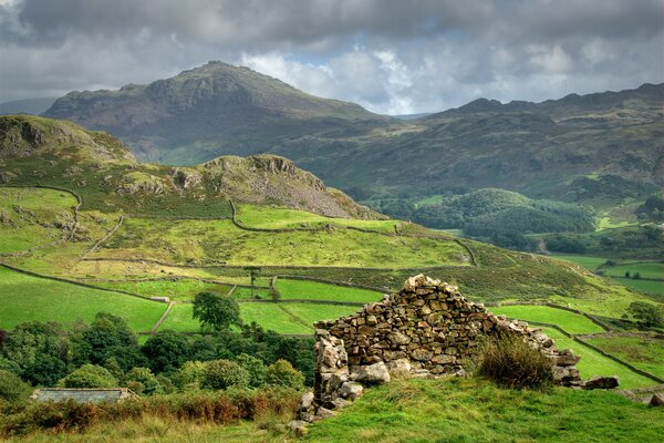 Mountain ranges and greenery