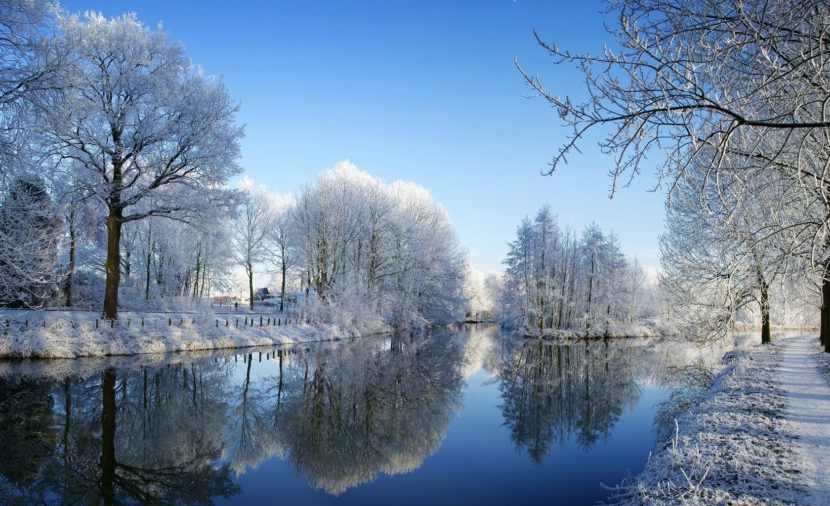 hiver rivière forêt