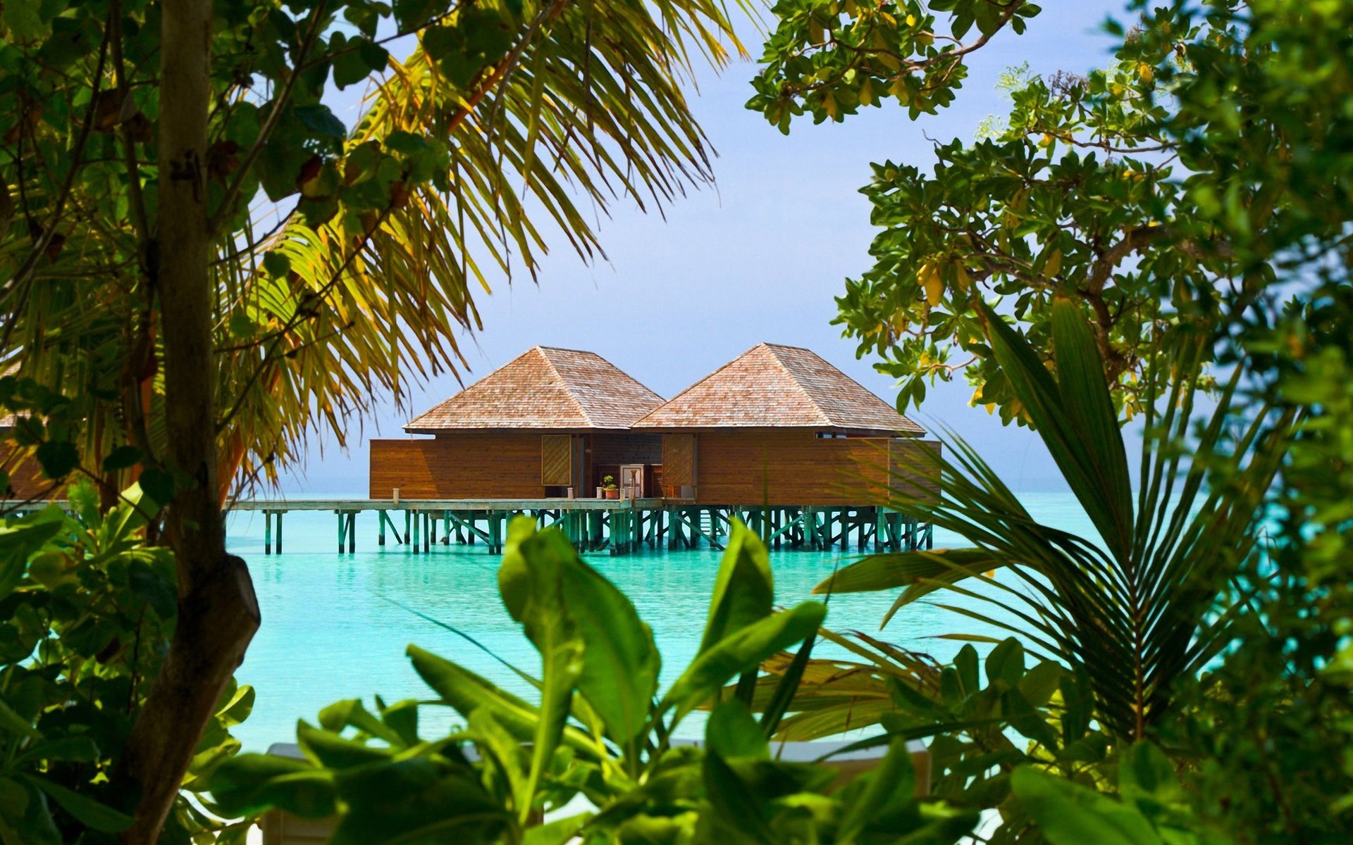 ocean blue sky bungalow