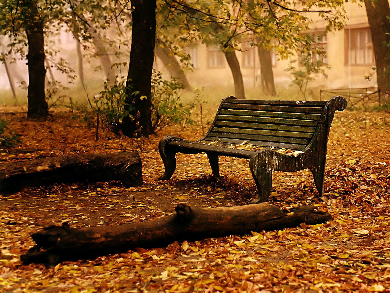 banc parc automne