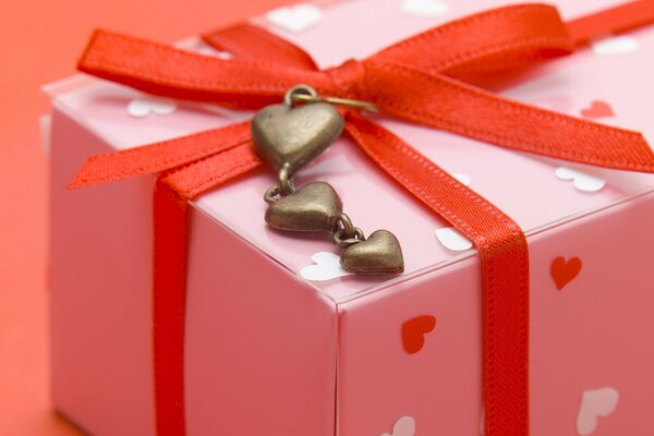 Valentine s Day gift with hearts