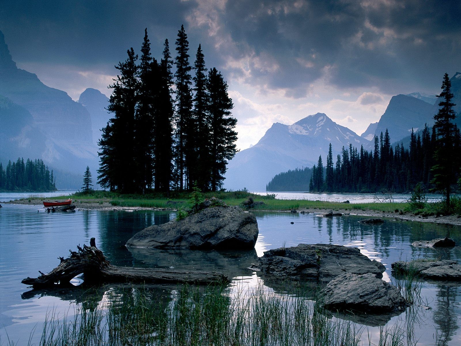 mountain stones lake