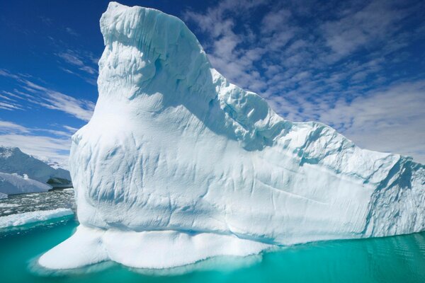 Snow iceberg in the water