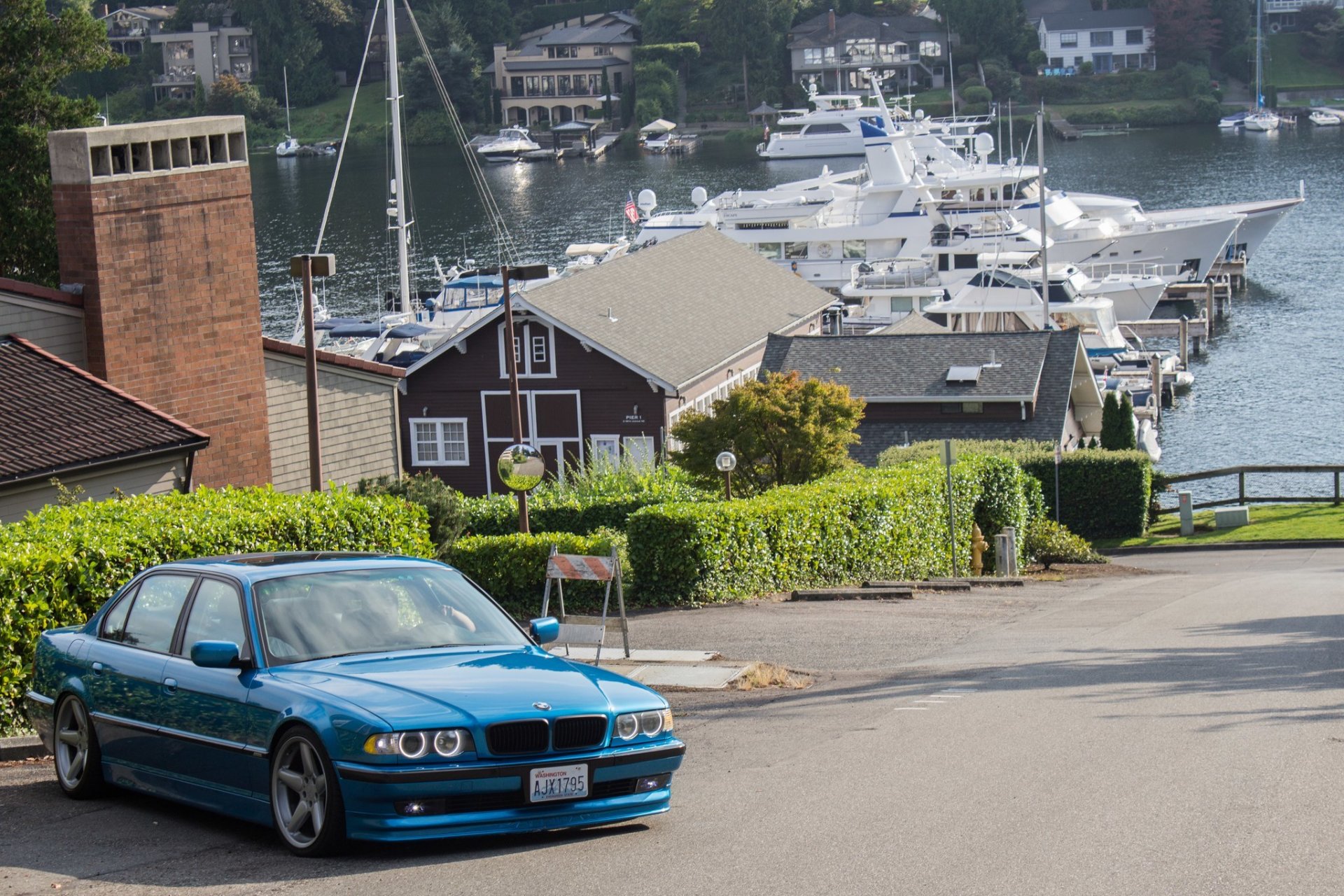 bmw e38 7series bleu