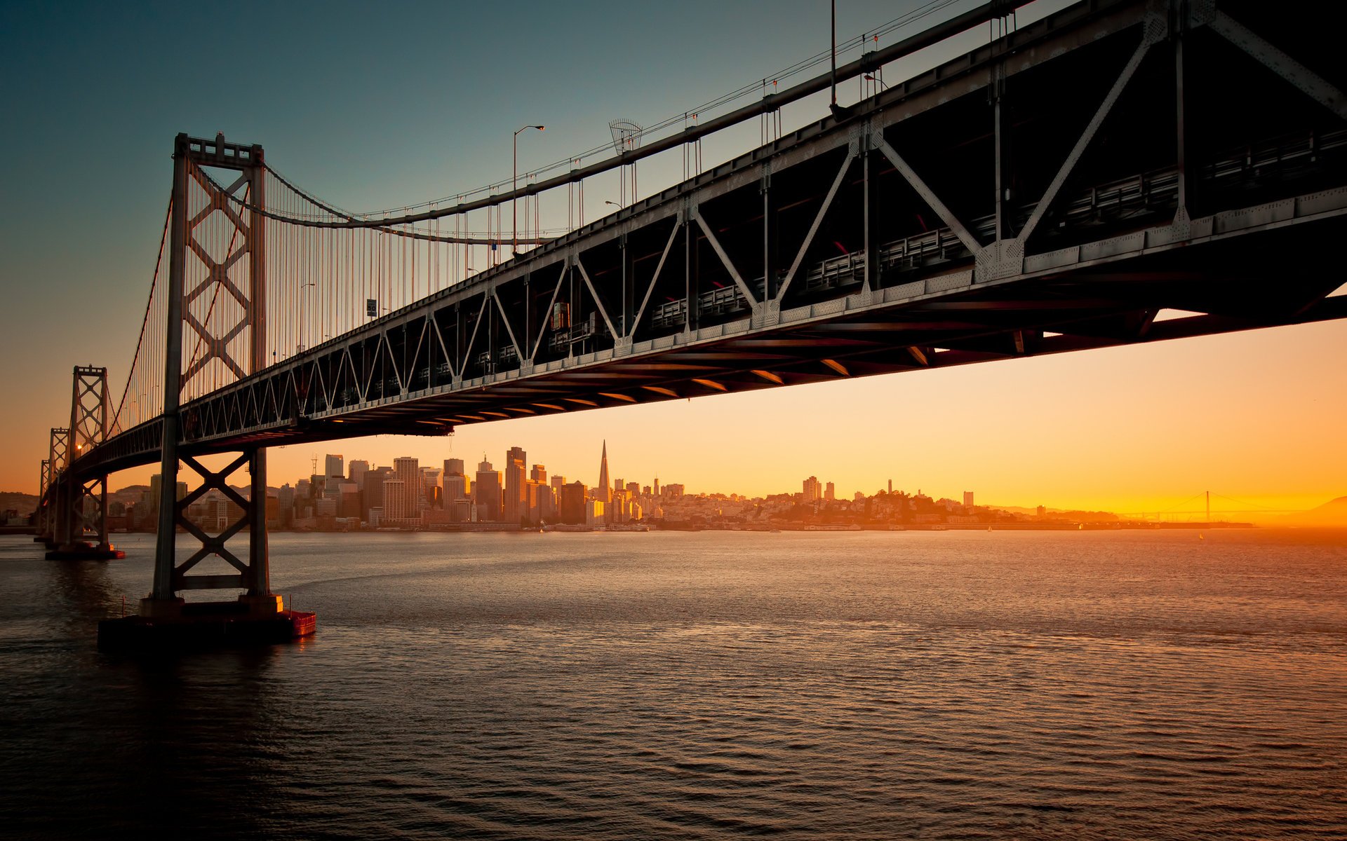 brücke sonnenuntergang san francisco abend san francisco wasser