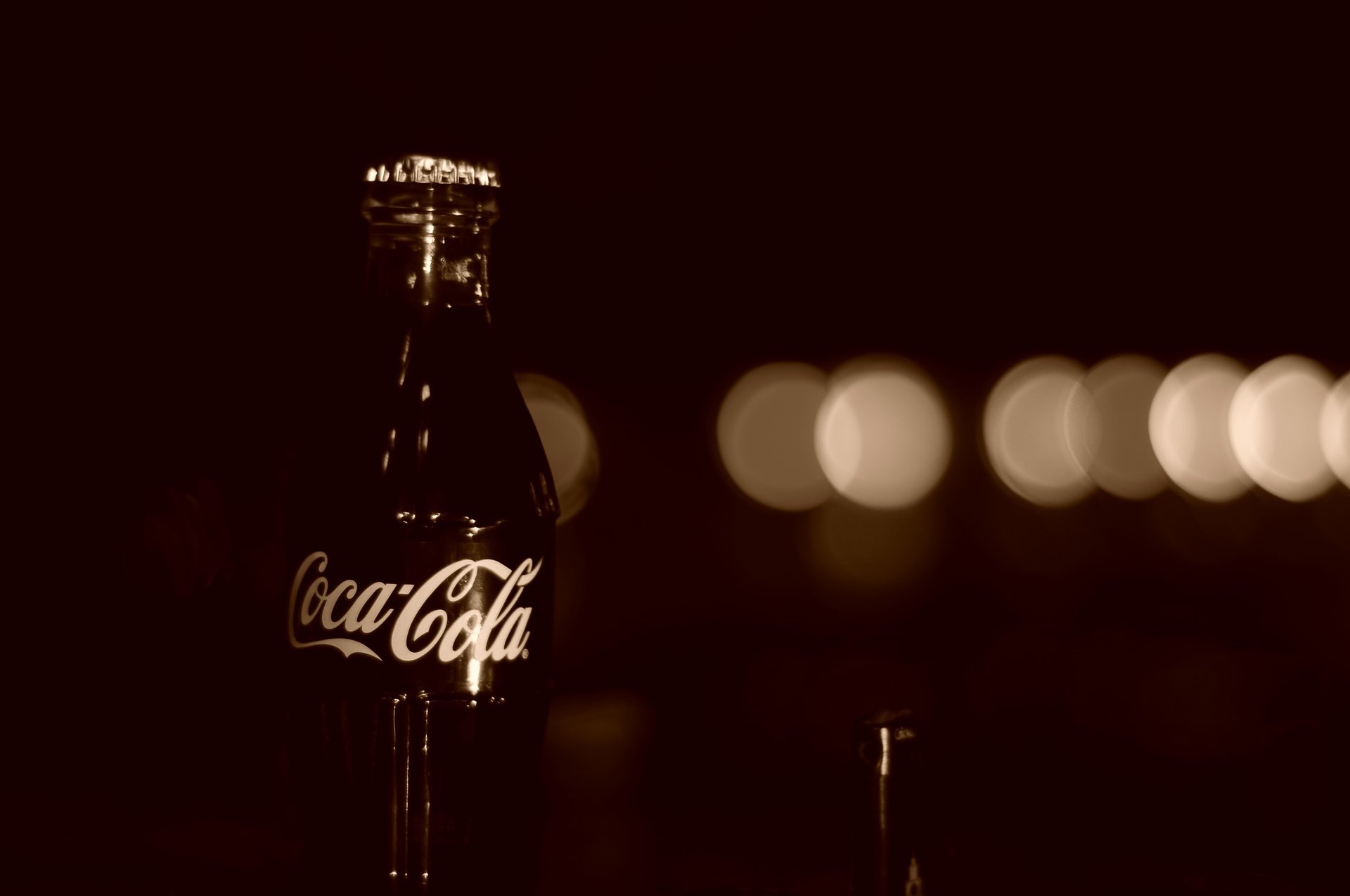 glass bottle coca-cola sepia