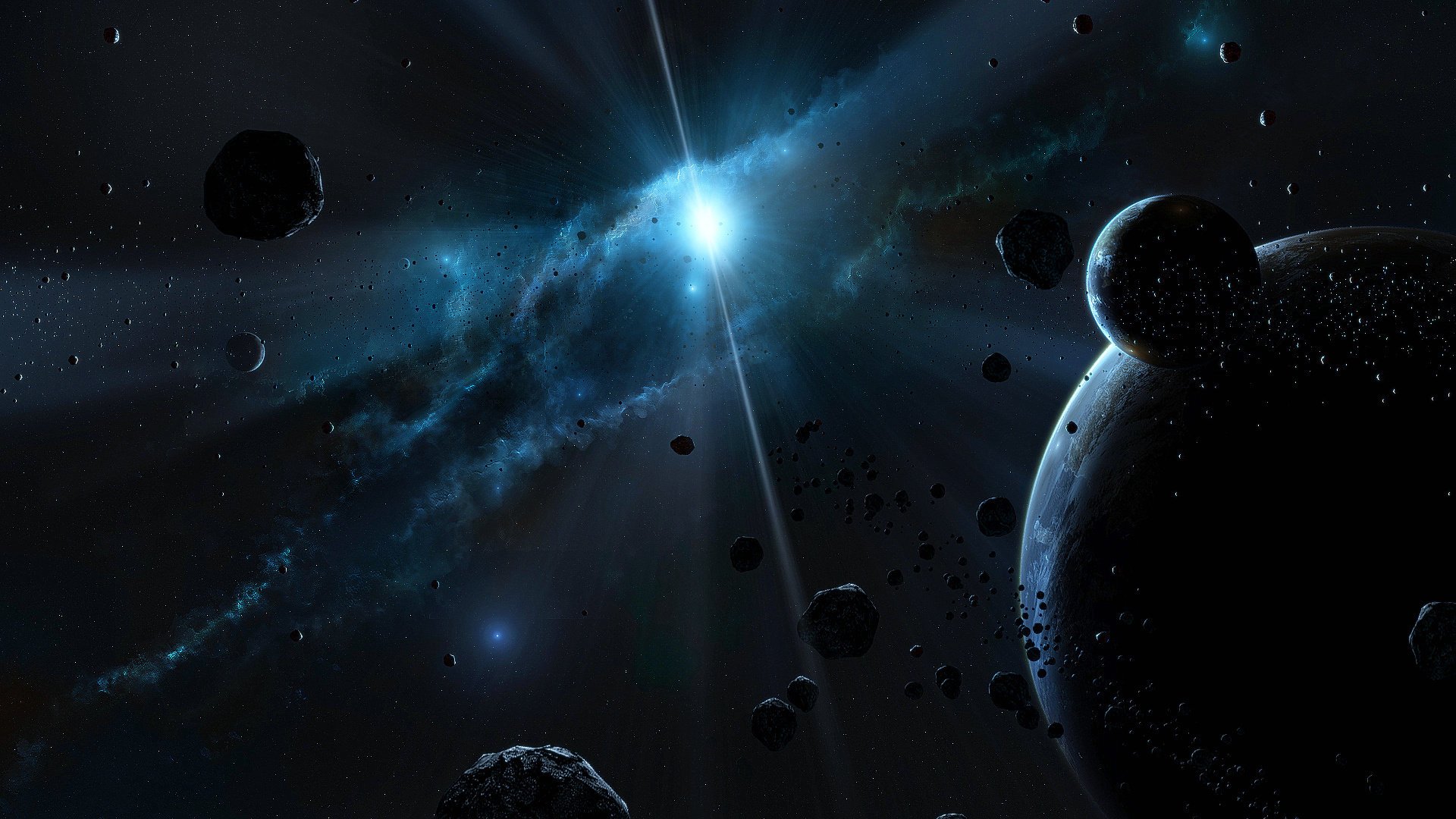 kosmos space 1920x1080 planety ściany gwiazdy