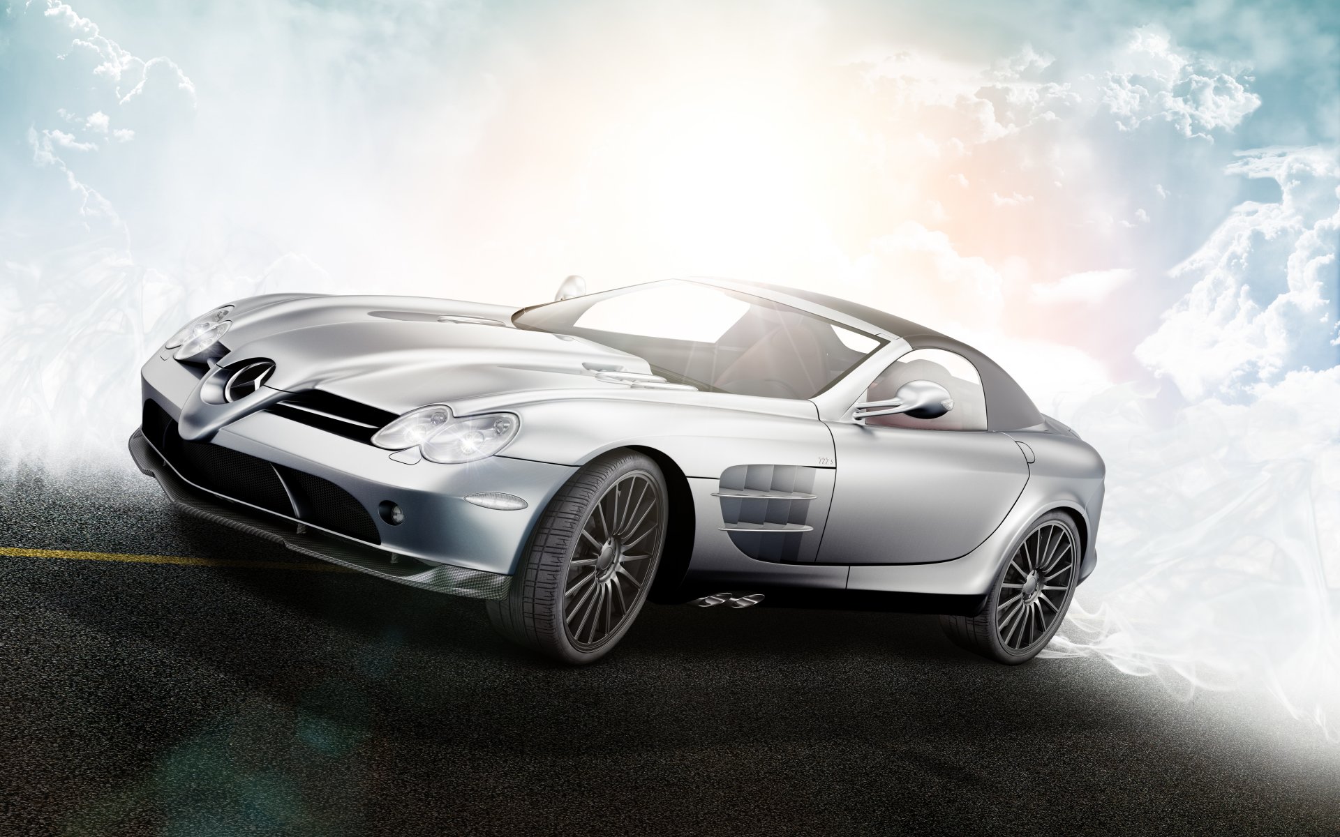 mercedes-benz slr mclaren roadster 722 s r199 durch d4d4l silber wolken