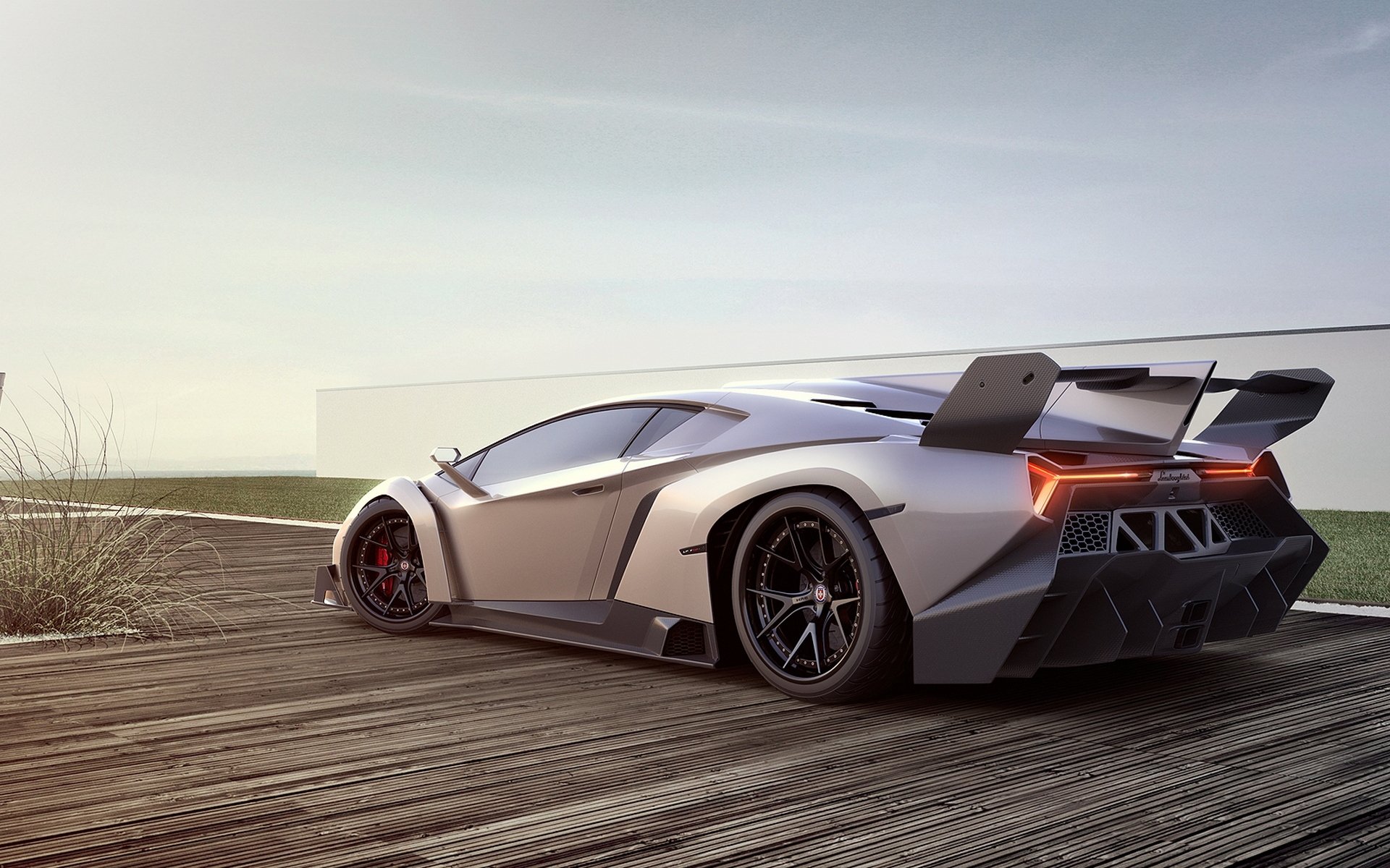 lamborghini veneno gris plateado coche superdeportivo auto lamborghini veneno coche gris plateado