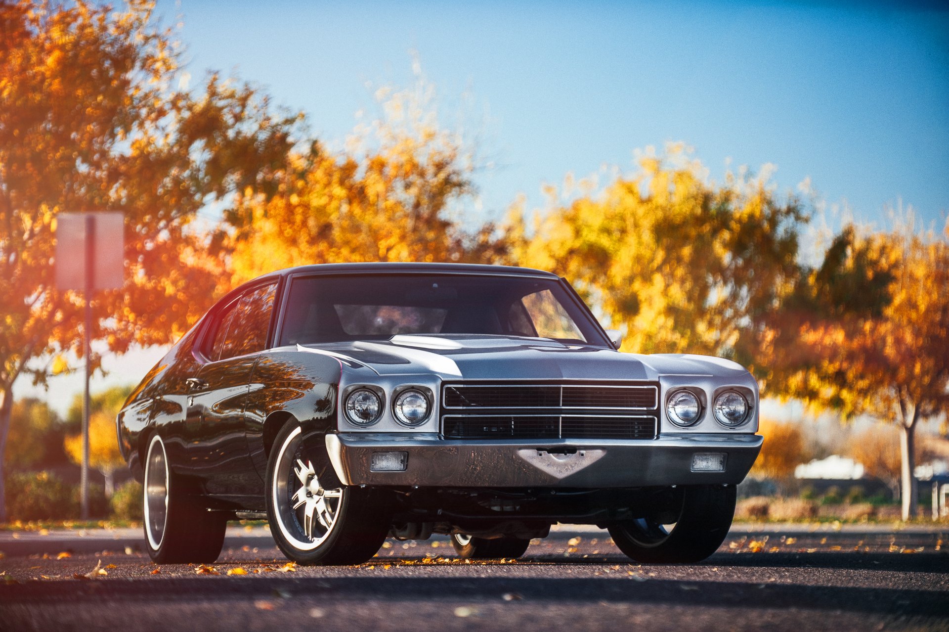 chevrolet chevelle coche del músculo frente chevrolet chevelle coche del músculo frente resplandor