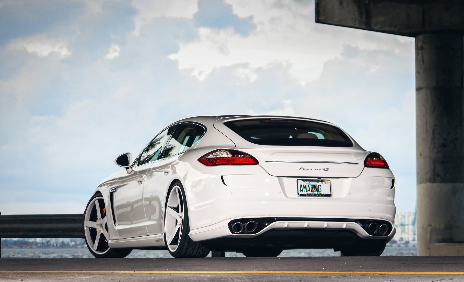 porsche panamera auto coches tuning cielo nubes llantas