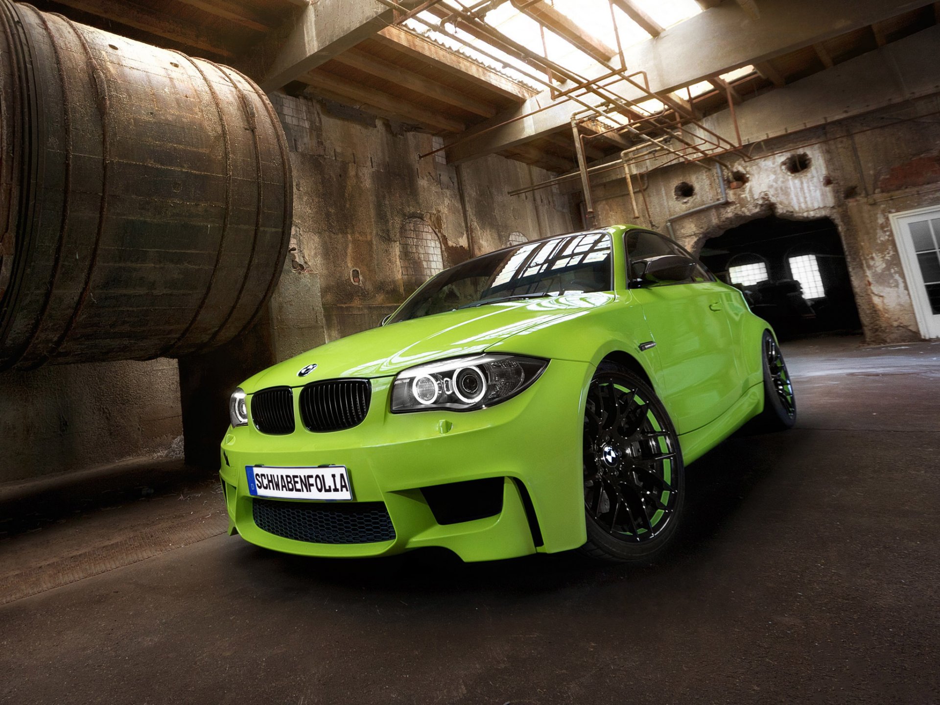 bmw 1 series m1 coupe front machine green tuning