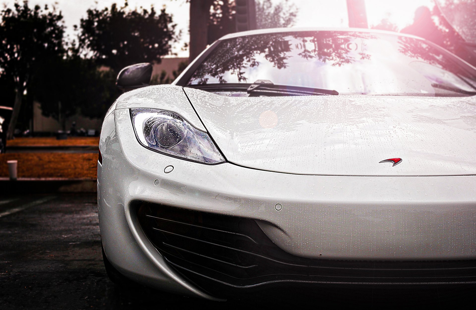 mclaren mp4-12c blanco superdeportivo lluvia mclaren gotas