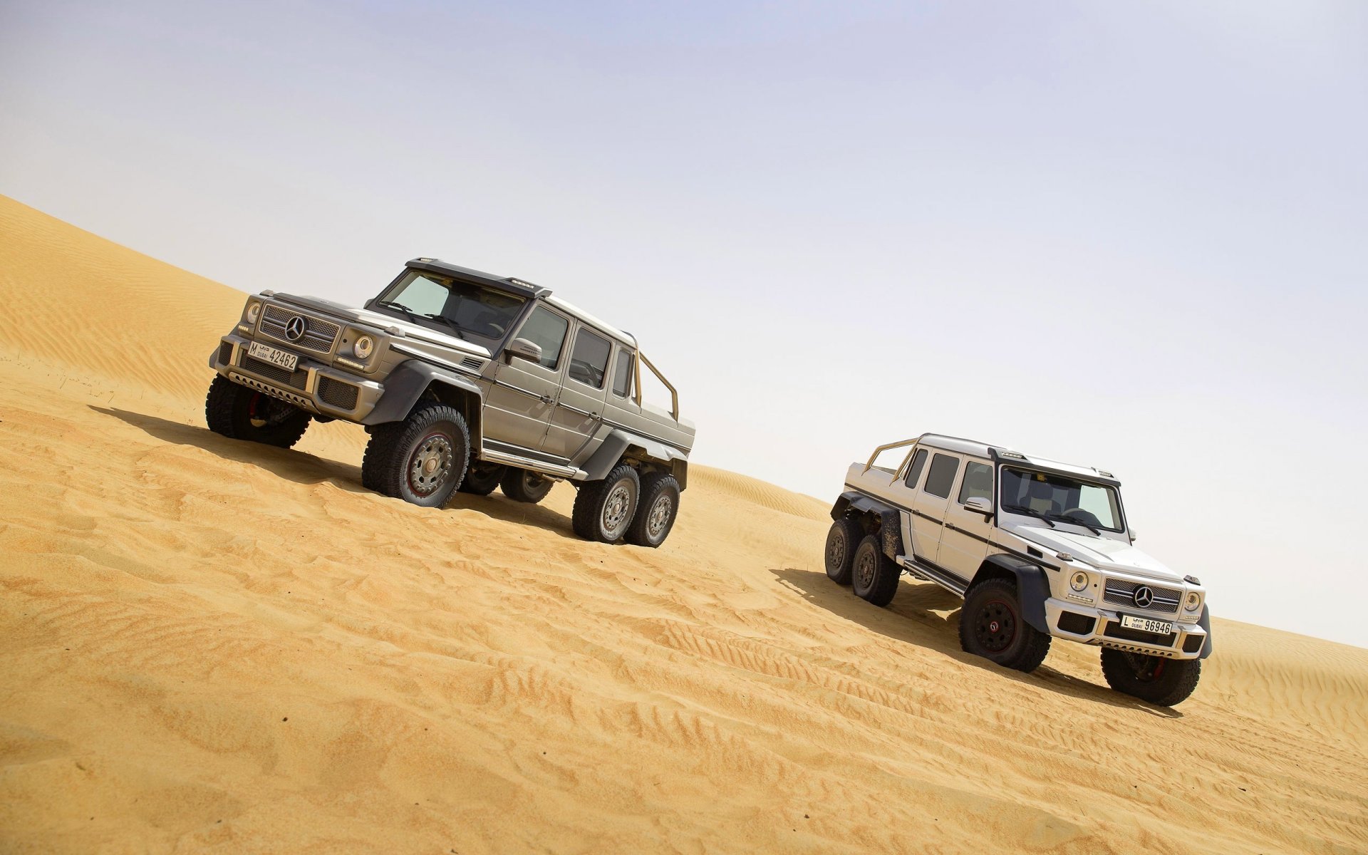 mercedes-benz g63 amg 6x6 sabbia due bianco grigio suv