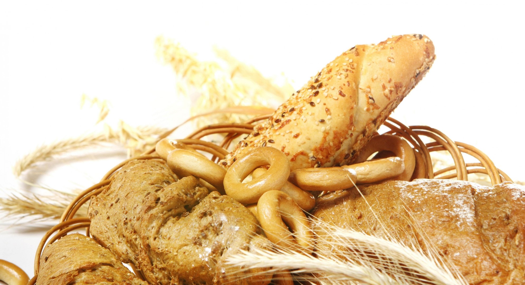 white background bread shopping ear