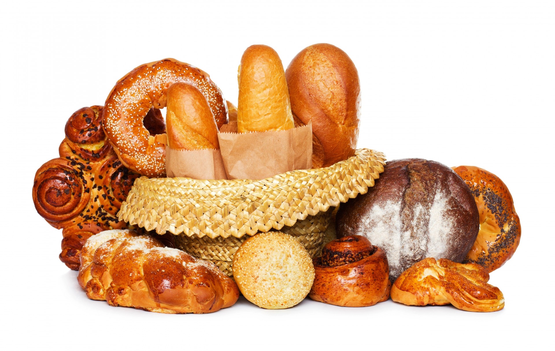 bread hat white background loave