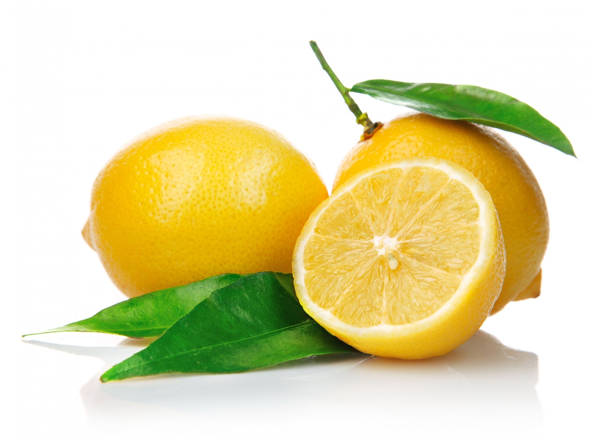 cut sheet lemon white background