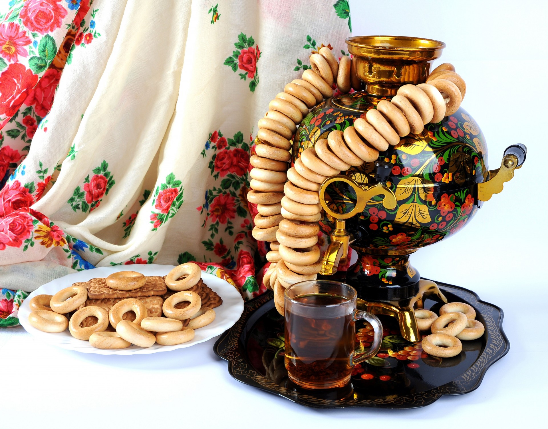 drying samovar tray glass donut