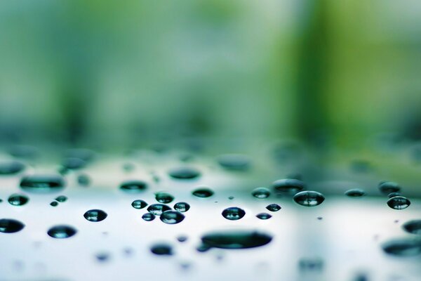 Water drops on glass in high quality