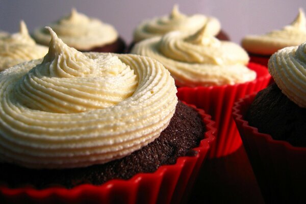 Cestos de pastel con crema