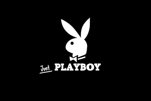 Logotipo de Playboy blanco sobre fondo negro