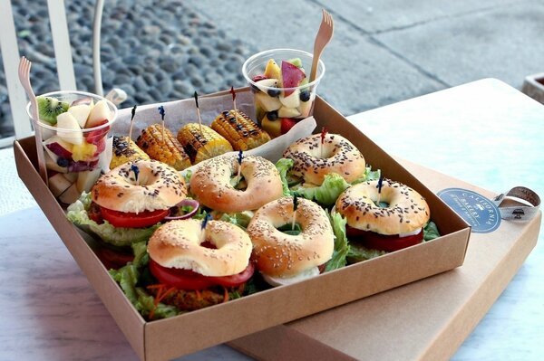 Nice snack, cute burgers, donnat sandwiches, hearty snack