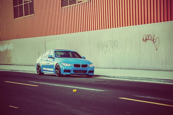 Bmw 328 MRT tuning bleu